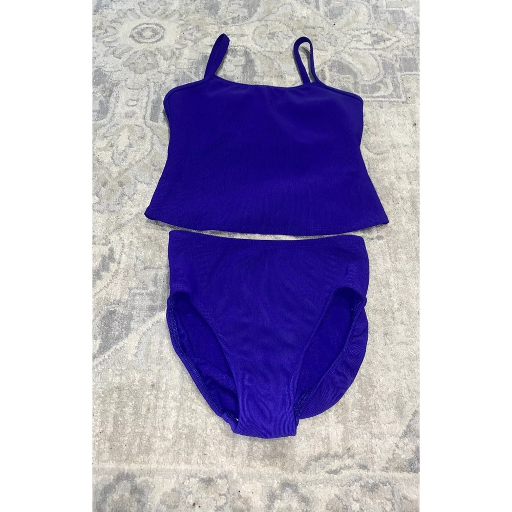 Judith Hart 2 Piece Padded‎ Tankini Swim Suit Sz 8 Purple Women's Vintage